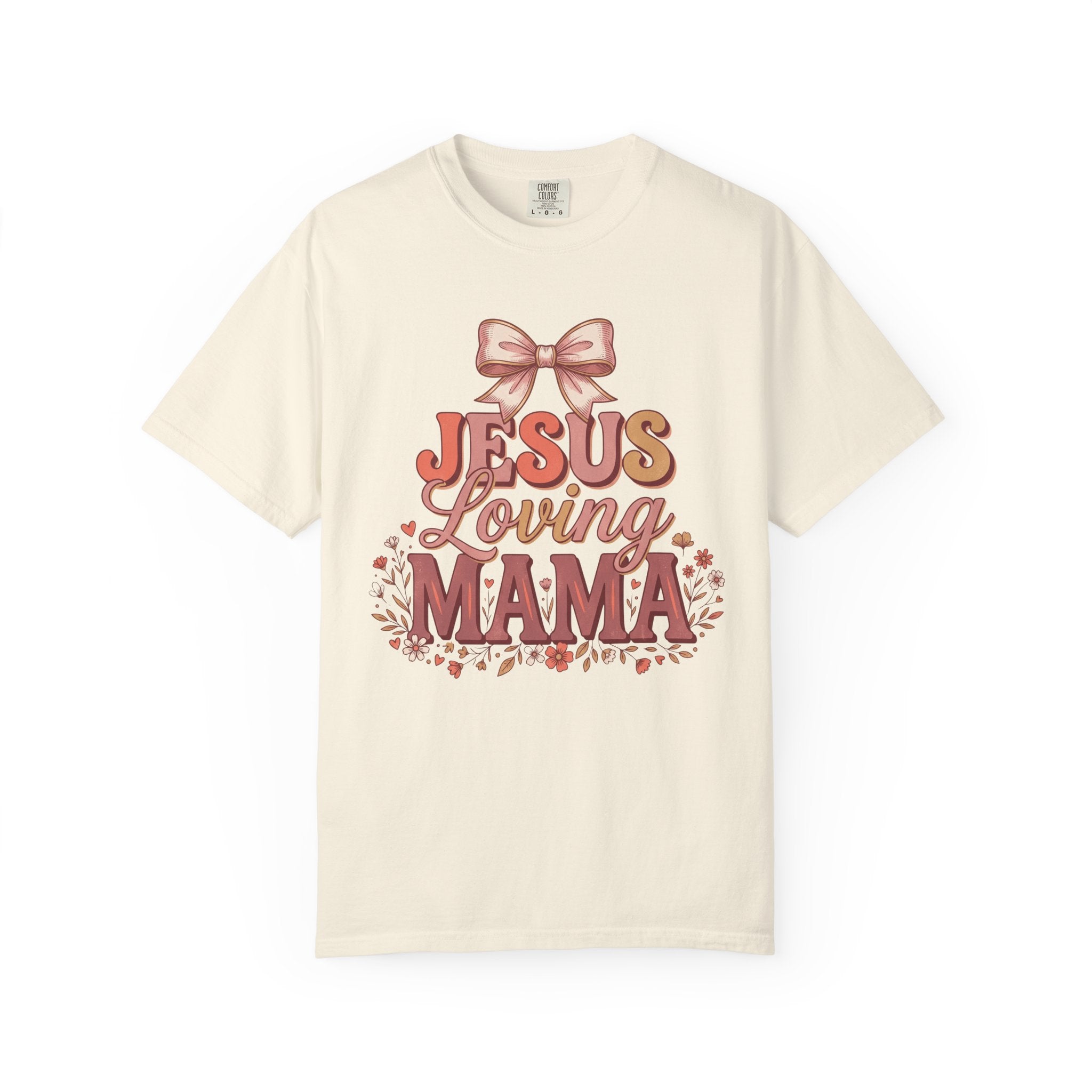 Jesus Loving Mama Floral Bow Christian Mother's Day T-Shirt